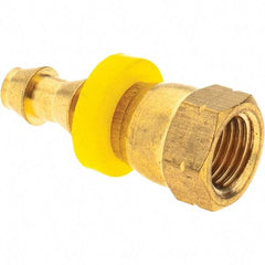Value Collection - 1/4" ID 1/4 UNF Barbed Push On Female Swivel - Brass - Americas Industrial Supply