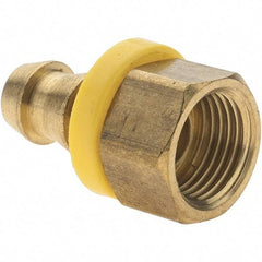 Value Collection - 3/8" ID 3/8 UNF Barbed Push On Inverted Female Rigid Fitting - Brass - Americas Industrial Supply