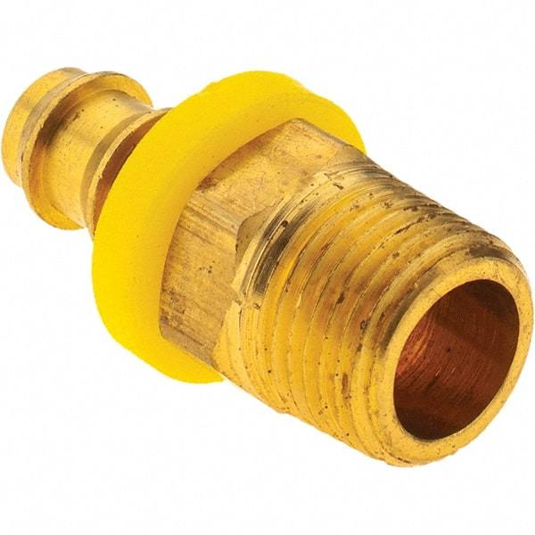 Value Collection - 3/8" ID 3/8 NPT Barbed Push On Male Fitting - Brass - Americas Industrial Supply