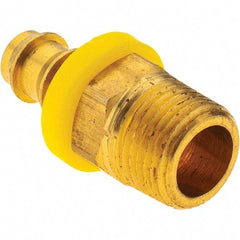 Value Collection - 3/8" ID 3/8 NPT Barbed Push On Male Fitting - Brass - Americas Industrial Supply