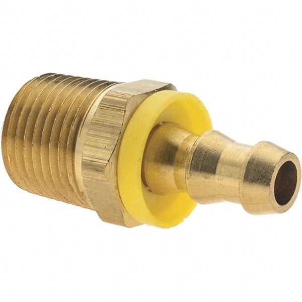 Value Collection - 3/8" ID 1/2 NPT Barbed Push On Male Fitting - Brass - Americas Industrial Supply