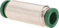 Parker - 5/16" Outside Diam, Nickel Plated Brass Push-to-Connect Tube Union - 300 Max psi, Tube to Tube Connection, Nitrile O-Ring - Americas Industrial Supply