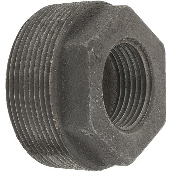 Value Collection - Size 2 x 1", Class 150, Malleable Iron Black Pipe Hex Bushing - 150 psi, Threaded End Connection - Americas Industrial Supply