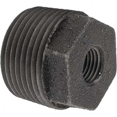 Value Collection - Class 150, 1 x 1/4" Black Pipe Hex Bushing - Threaded, Malleable Iron - Americas Industrial Supply