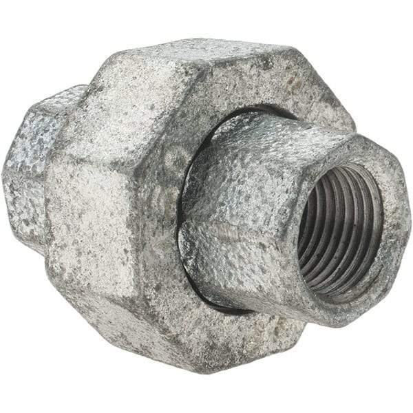 Value Collection - Class 150, 3/8" Galvanized Pipe Union - Threaded, Malleable Iron - Americas Industrial Supply