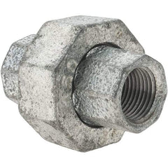 Value Collection - Class 150, 3/8" Galvanized Pipe Union - Threaded, Malleable Iron - Americas Industrial Supply