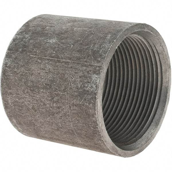 Value Collection - Size 1-1/2", Class 150, Malleable Iron Black Pipe Coupling - 150 psi, Threaded End Connection - Americas Industrial Supply