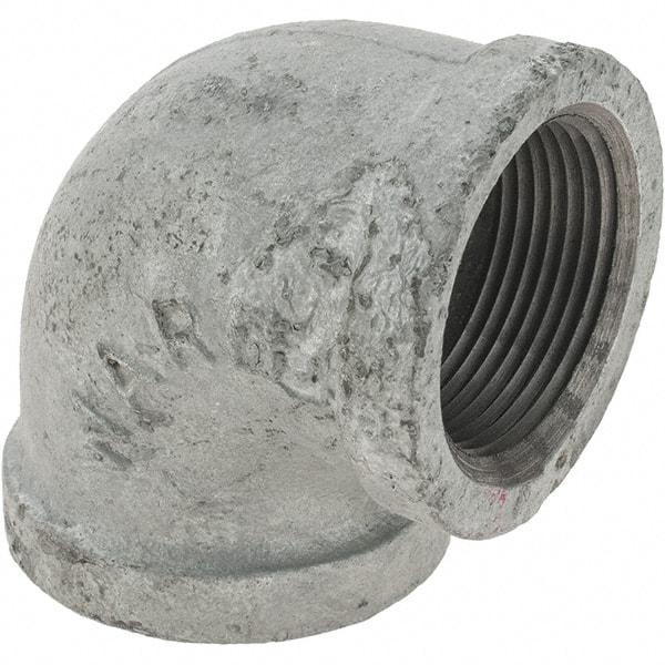 Value Collection - Class 150, 1-1/4" Galvanized Pipe 90° Elbow - Threaded, Malleable Iron - Americas Industrial Supply