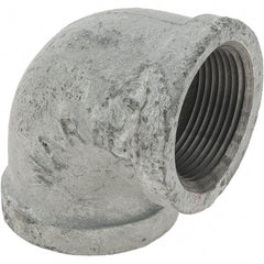Value Collection - Class 150, 1-1/4" Galvanized Pipe 90° Elbow - Threaded, Malleable Iron - Americas Industrial Supply