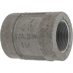 Value Collection - Size 1-1/4", Class 300, Malleable Iron Black Pipe Coupling - 300 psi, Threaded End Connection - Americas Industrial Supply