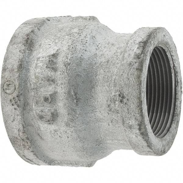 Value Collection - Class 150, 2 x 1-1/2" Galvanized Pipe Reducing Coupling - Threaded, Malleable Iron - Americas Industrial Supply