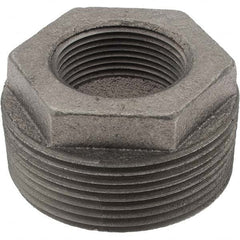 Value Collection - Size 2-1/2 x 1-1/4", Class 150, Malleable Iron Black Pipe Hex Bushing - 150 psi, Threaded End Connection - Americas Industrial Supply