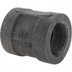 Value Collection - Size 1-1/2", Class 300, Malleable Iron Black Pipe Coupling - 300 psi, Threaded End Connection - Americas Industrial Supply