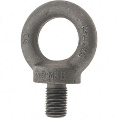 Value Collection - 5,100 Kg Capacity, Steel, M36x4.00 Thread, Fixed Lifting Eye Bolt - Fully Threaded, 54mm Shank, 54mm Thread Length, Shoulder - Americas Industrial Supply