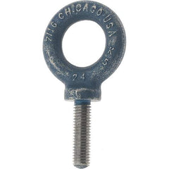 Value Collection - 738 Kg Capacity, Steel, M10x1.50 Thread, Fixed Lifting Eye Bolt - Fully Threaded, 17mm Shank, 17mm Thread Length, Shoulder - Americas Industrial Supply