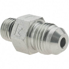 Value Collection - 3/8" Tube OD, 37° Steel Flared Tube Male Connector - 9/16-18 x 7/16-20 ORB, Flare x ORB Ends - Americas Industrial Supply