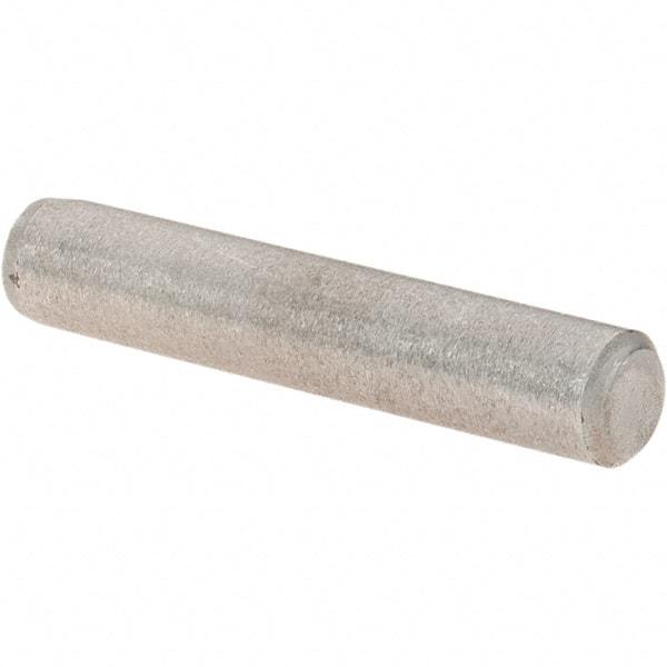 Value Collection - 3/16" Diam x 1" Pin Length Grade 8 Alloy Steel Standard Dowel Pin - C 50-58 Hardness, 7,200 Lb Breaking Strength, 1 Beveled & 1 Rounded End - Americas Industrial Supply