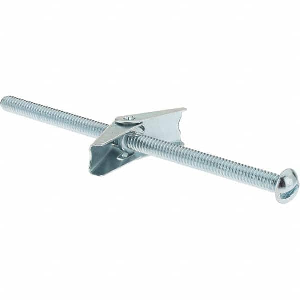 Value Collection - 1/4" Diam, 5" Long, Toggle Bolt Drywall & Hollow Wall Anchor - Steel, Use with Concrete/Masonry, Hollow Tile, Plaster & Wallboard - Americas Industrial Supply