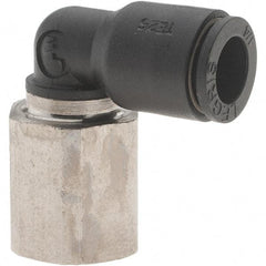 Parker - 1/4" Outside Diam, 1/8 NPT, Nylon Push-to-Connect Tube Female Elbow - 290 Max psi - Americas Industrial Supply