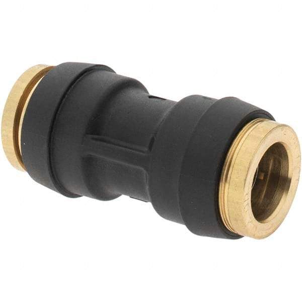Parker - 1/2" Outside Diam, Brass Push-to-Connect Tube Union - 250 Max psi, Tube to Tube Connection - Americas Industrial Supply