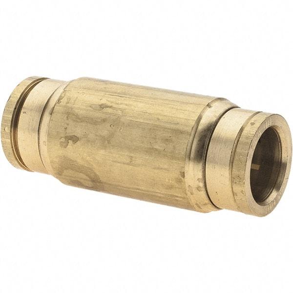 Parker - 5/8" Outside Diam, Brass Push-to-Connect Tube Union - Tube to Tube Connection, Nitrile O-Ring - Americas Industrial Supply
