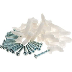 Value Collection - 5/16" Diam, 1/2" Thick, Plastic Toggle Drywall & Hollow Wall Anchor - Plastic, Use with Concrete/Masonry & Wallboard - Americas Industrial Supply