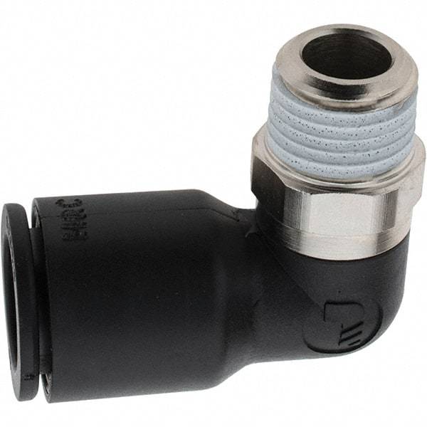 Parker - 12mm Outside Diam, 1/4 BSPT, Nylon Push-to-Connect Tube Male Elbow - 290 Max psi - Americas Industrial Supply