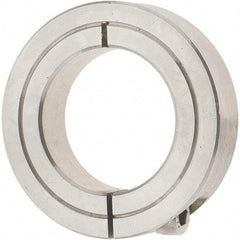 Value Collection - 1-1/4" Bore, Stainless Steel, One Piece Clamp Collar - 2-1/16" Outside Diam, 1/2" Wide - Americas Industrial Supply