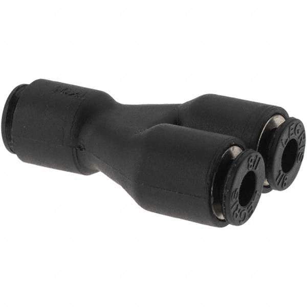 Parker - 1/8" Outside Diam, Nylon Push-to-Connect Tube Union Y - 290 Max psi - Americas Industrial Supply