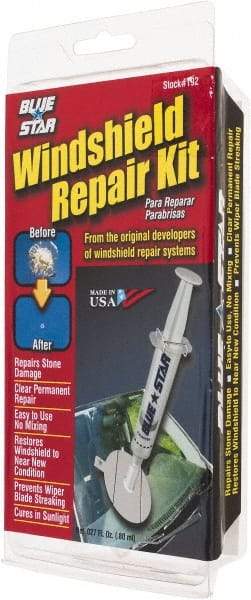 Value Collection - Automotive Repair & Service Kits Type: Windshield Repair Kit Contents: 1 Syringe, Repair Compound, Adhesive Disk and Pedestal for One Repair - Americas Industrial Supply