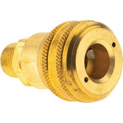 Value Collection - 3/8-18 NPTF Industrial Pneumatic Hose Coupler - Brass, 3/8" Body Diam - Americas Industrial Supply