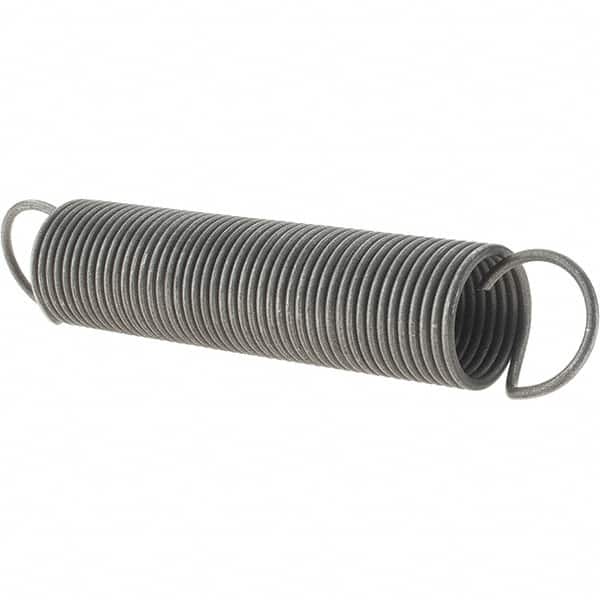 Value Collection - 47/64" OD, Steel Extension Spring - 1.4 Lb/In Rating - Americas Industrial Supply
