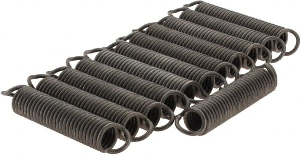 Value Collection - 23/32" OD, Steel Extension Spring - 12.5 Lb/In Rating - Americas Industrial Supply