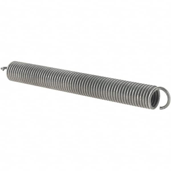 Value Collection - 31/64" OD, Steel Extension Spring - 6.3 Lb/In Rating - Americas Industrial Supply
