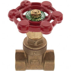 Value Collection - 1/4" Pipe, FNPT x FNPT Bronze Solid Wedge Gate Valve - 200 WOG, 125 WSP, For Use with Plumbing Application - Americas Industrial Supply