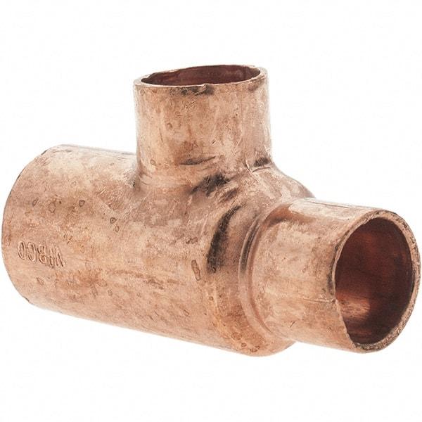 Value Collection - 3/4 x 1/2 x 1/2" Wrot Copper Pipe Reducing Tee - C x C x C - Americas Industrial Supply