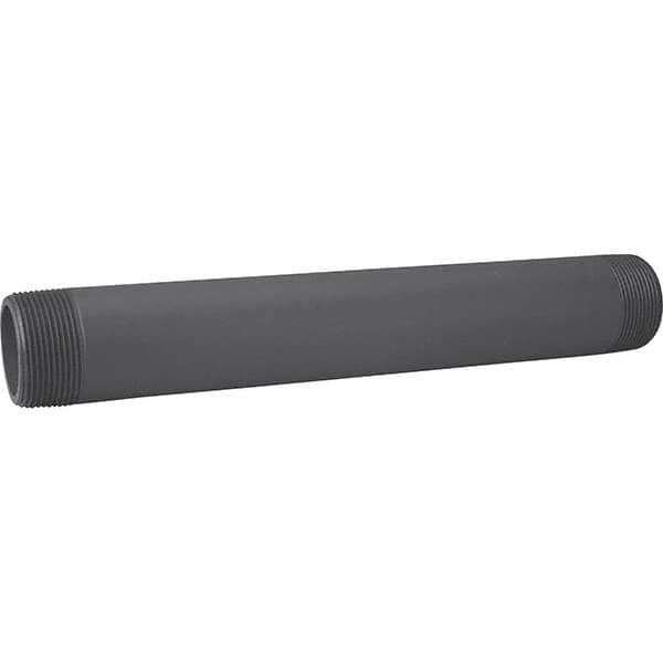 Value Collection - 1" Pipe, 5" Long PVC Threaded Plastic Pipe Nipple - Gray - Americas Industrial Supply