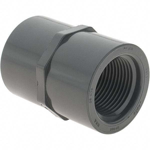 Value Collection - 1" PVC Plastic Pipe Coupling - FIPT x FIPT End Connections - Americas Industrial Supply