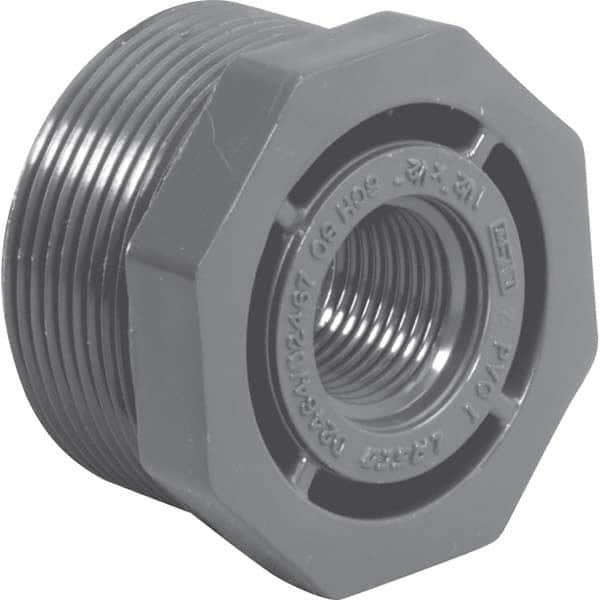 Value Collection - 1-1/2 x 1-1/4" PVC Plastic Pipe Bushing - MIPT x FIPT End Connections - Americas Industrial Supply