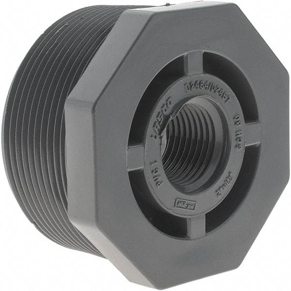 Value Collection - 2 x 1/2" PVC Plastic Pipe Reducer Bushing - MIPT x FIPT End Connections - Americas Industrial Supply