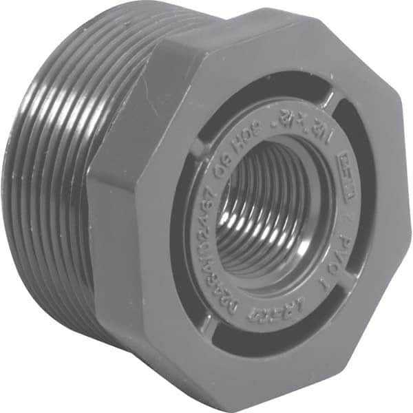 Value Collection - 1-1/2 x 1/2" PVC Plastic Pipe Bushing - MIPT x FIPT End Connections - Americas Industrial Supply