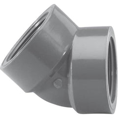 Value Collection - 1-1/2" PVC Plastic Pipe 45° Elbow - FIPT x FIPT End Connections - Americas Industrial Supply