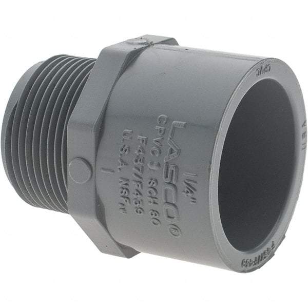 Value Collection - 1-1/4" CPVC Plastic Pipe Male Adapter - MIPT x Slip End Connections - Americas Industrial Supply