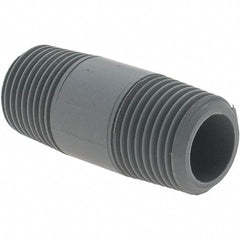 Value Collection - 1/2" Pipe, 2" Long CPVC Threaded Plastic Pipe Nipple - Gray - Americas Industrial Supply