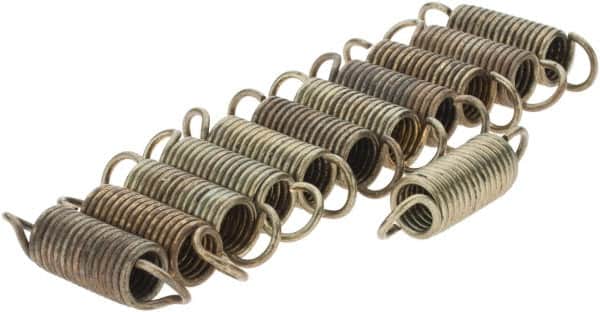 Value Collection - 19/64" OD, Steel Extension Spring - 3.8 Lb/In Rating - Americas Industrial Supply