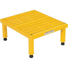 Vestil - 9" High x 19" Wide x 24" Deep, Yellow Step Stand - Steel, 500 Lb Capacity - Americas Industrial Supply