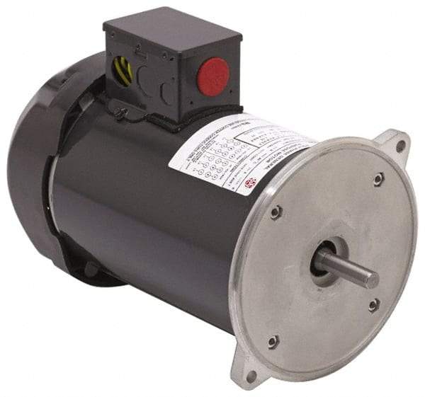 US Motors - 1/2 hp, TEFC Enclosure, Manual Thermal Protection, 1,725 RPM, 115/230 Volt, 60 Hz, Industrial Electric AC/DC Motor - Size 56 Frame, Rigid Mount, 1 Speed, Ball Bearings, 9.0/4.5 Full Load Amps, B Class Insulation, Reversible - Americas Industrial Supply