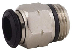 Alpha Technologies - 14mm Outside Diam, 3/8 Universal, Nickel Plated Brass Push-to-Connect Tube Male Connector - 250 Max psi, Tube to Universal Thread Connection, Buna O-Ring - Americas Industrial Supply