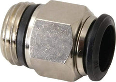 Alpha Technologies - 14mm Outside Diam, 1/2 Universal, Nickel Plated Brass Push-to-Connect Tube Male Connector - 250 Max psi, Tube to Universal Thread Connection, Buna O-Ring - Americas Industrial Supply