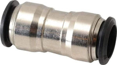 Alpha Technologies - 14mm Outside Diam, Nickel Plated Brass Push-to-Connect Tube Union - 250 Max psi, Tube to Tube Connection, Buna O-Ring - Americas Industrial Supply